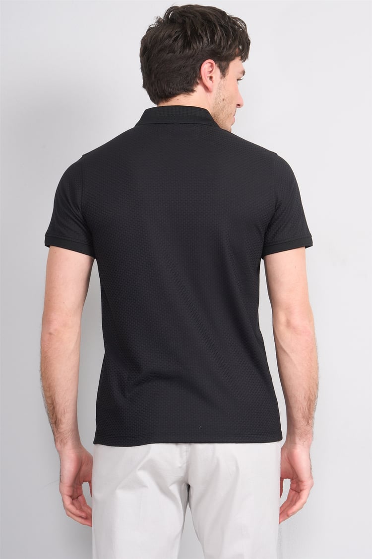 Çetinkaya Mentality 4549 Polo Yaka Regular Modelli T-shirt Siyah