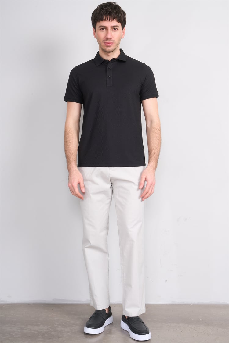 Çetinkaya Mentality 4549 Polo Yaka Regular Modelli T-shirt Siyah
