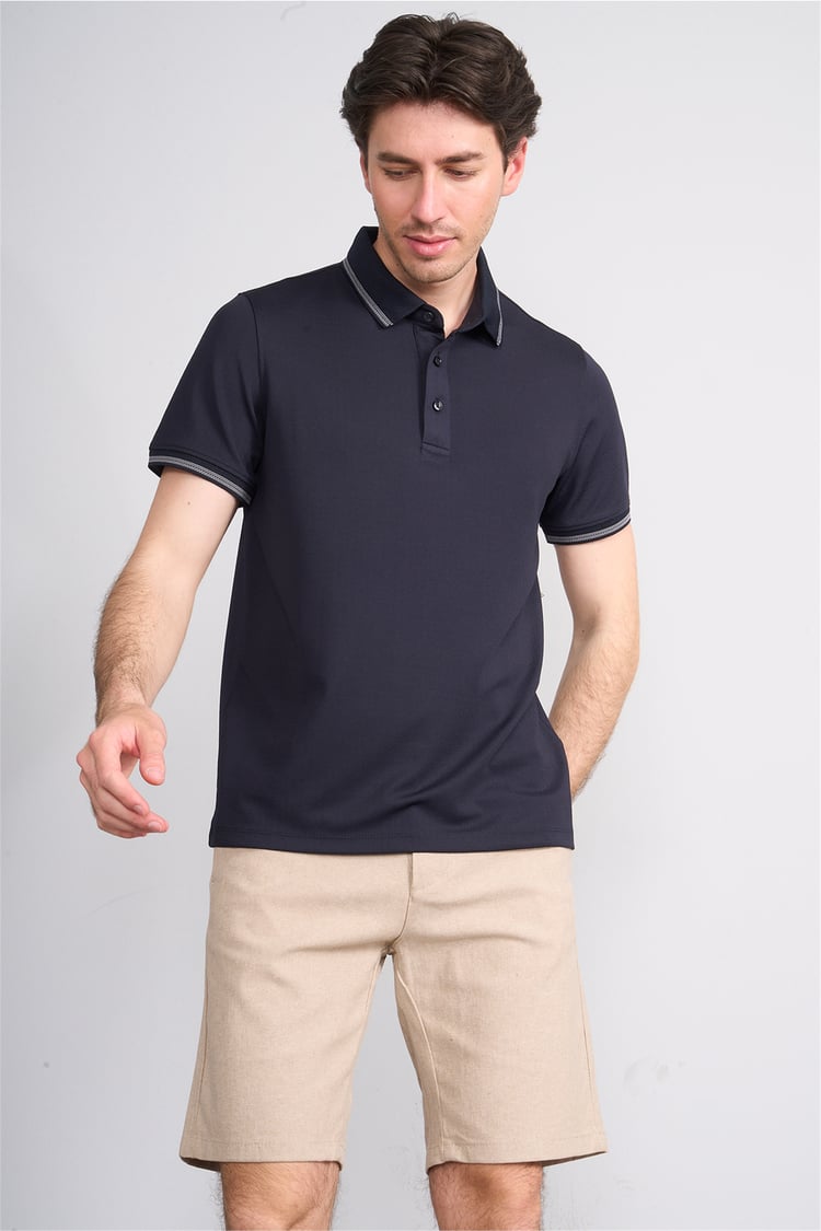 Çetinkaya Mentality 4555 Polo Yaka Regular Modelli T-shirt Lacivert