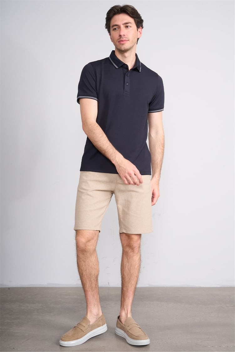 Çetinkaya Mentality 4555 Polo Yaka Regular Modelli T-shirt Lacivert