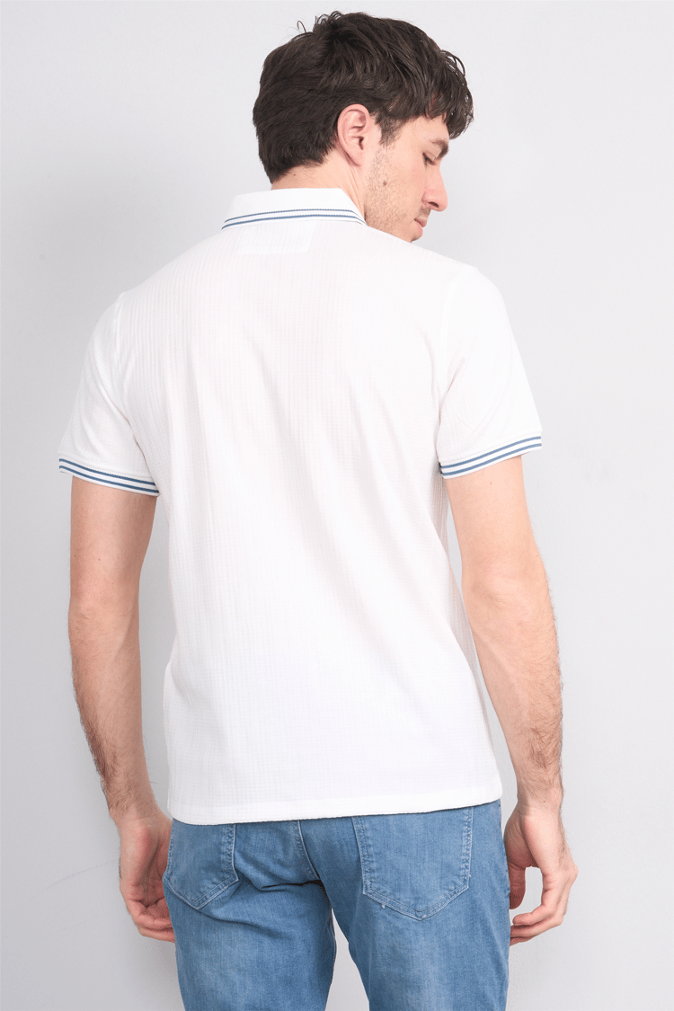 Çetinkaya Mentality 4558 Polo Yaka Regular Modelli T-shirt Beyaz