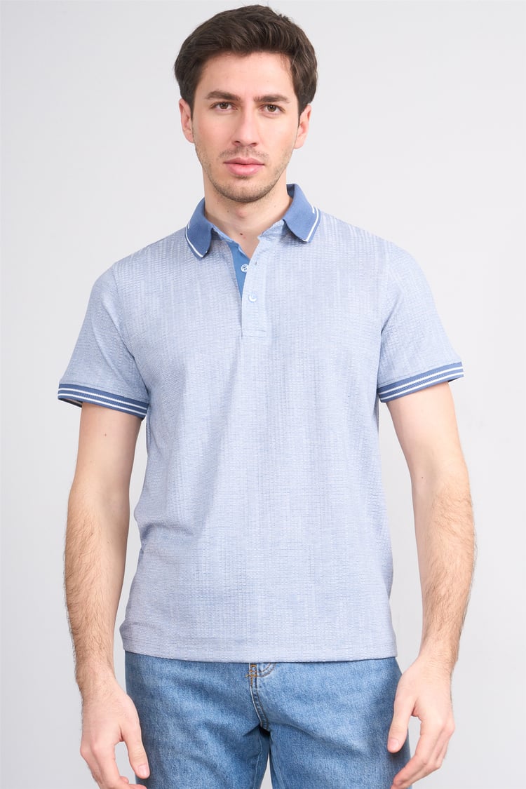 Çetinkaya Mentality 4558 Polo Yaka Regular Modelli T-shirt Mavi