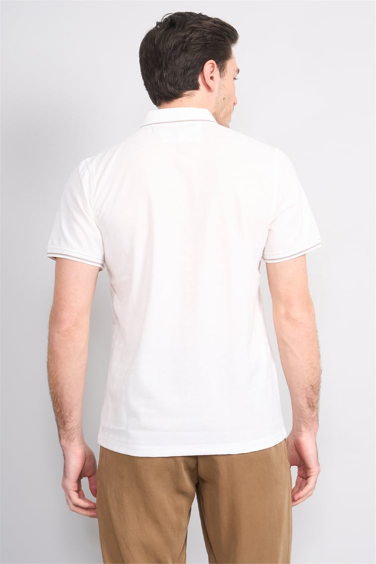 Çetinkaya Mentality 4559 Polo Yaka Regular Modelli T-shirt Beyaz