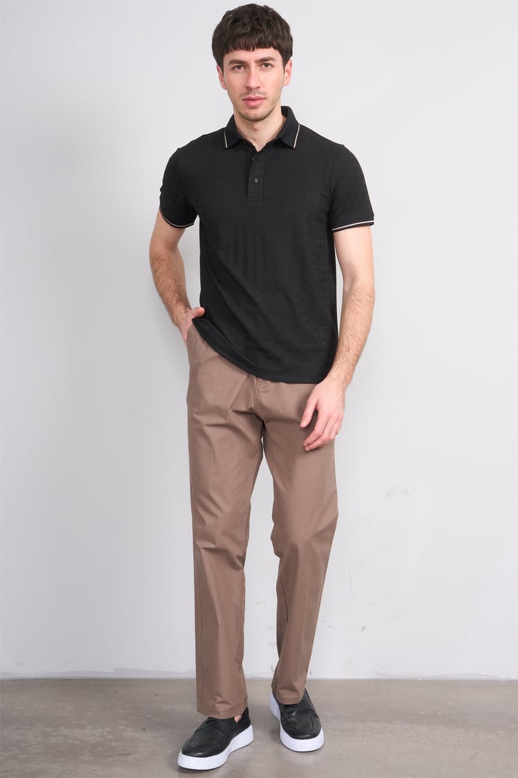 Çetinkaya Mentality 4559 Polo Yaka Regular Modelli T-shirt Siyah
