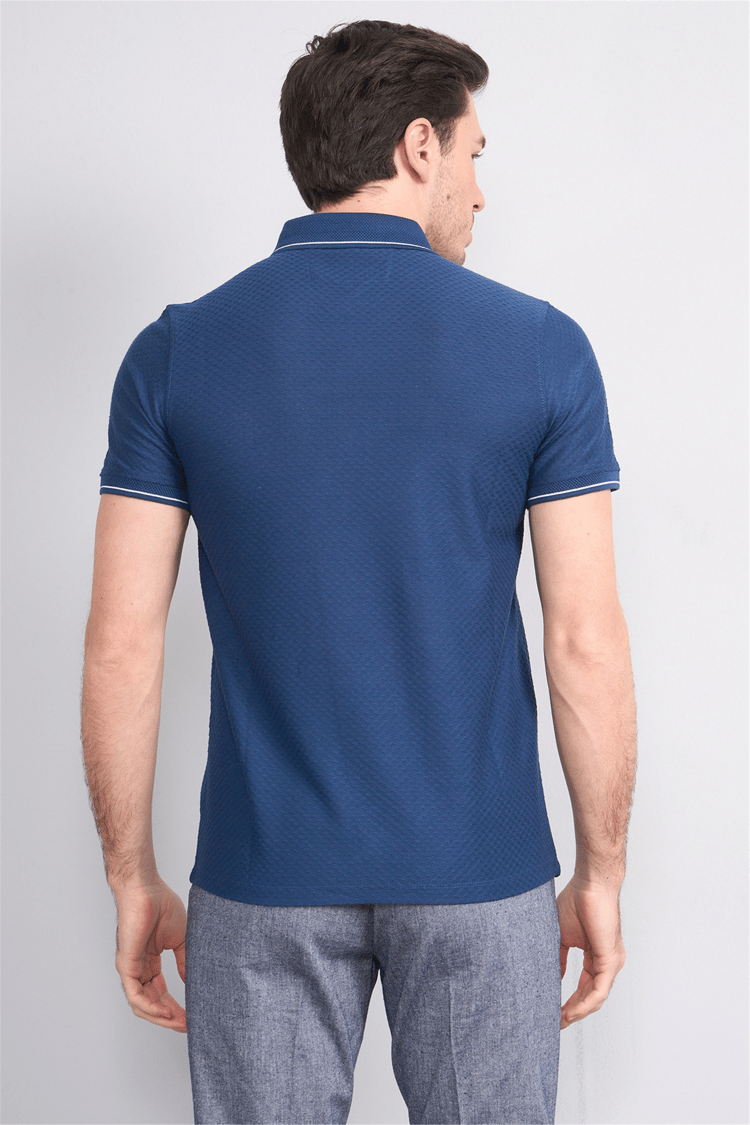 Çetinkaya Mentality 4563 Polo Yaka Regular Modelli T-shirt İndigo