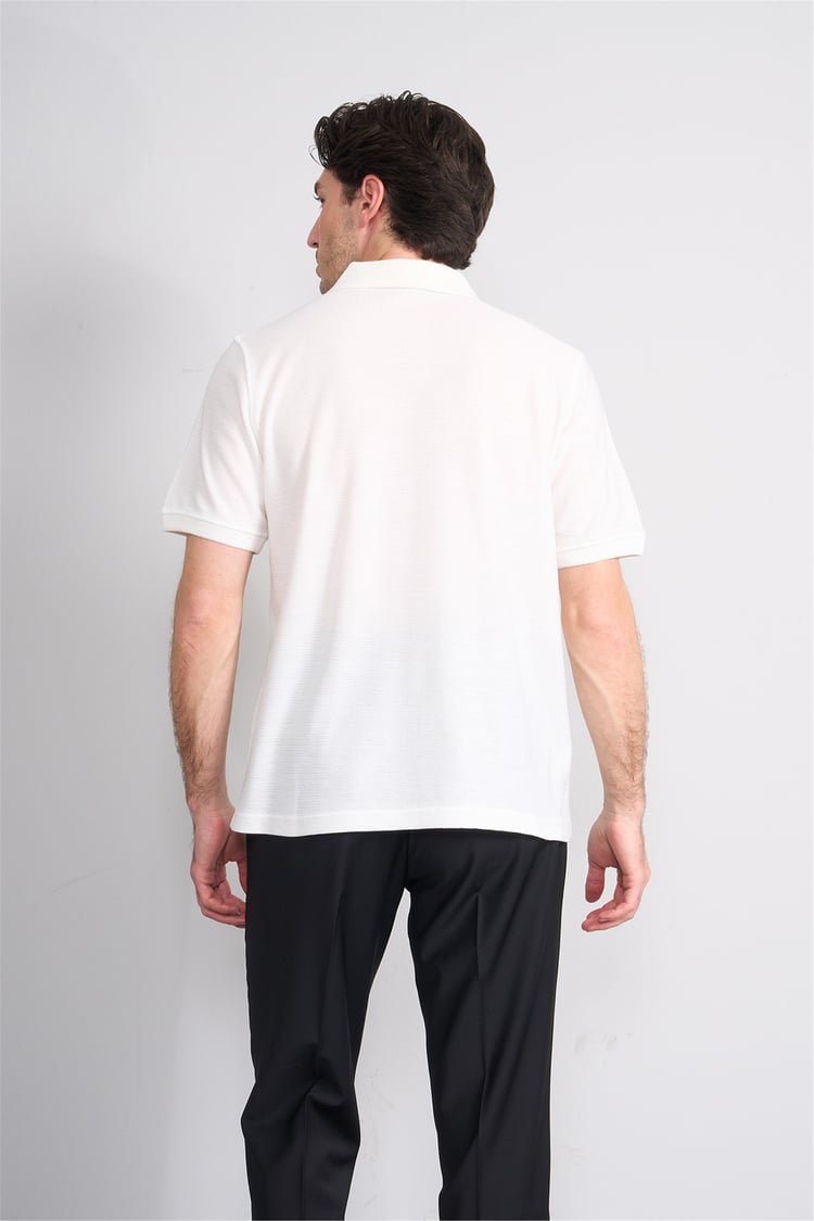 Çetinkaya Mentality 4591 Polo Yaka Regular Modelli T-shirt Beyaz