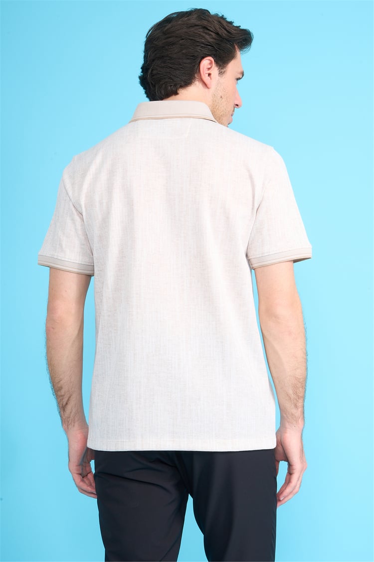 Çetinkaya Mentality 4593 Polo Yaka Regular Modelli T-shirt Bej