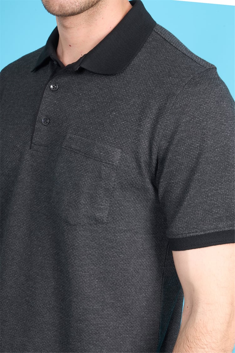 Çetinkaya Mentality 4595 Polo Yaka Regular Modelli T-shirt Siyah