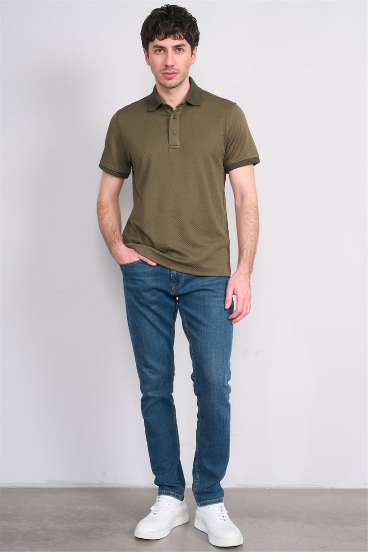 Çetinkaya Mentality 4600 Polo Yaka Regular Modelli T-shirt Haki