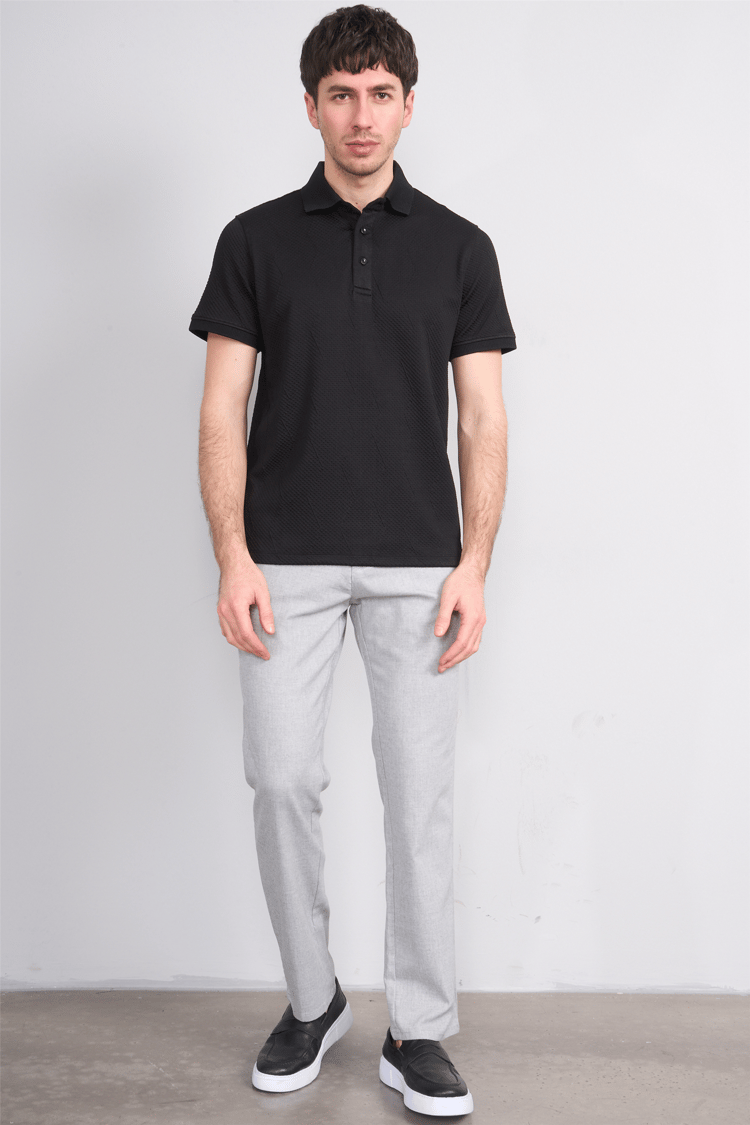 Çetinkaya Mentality 4600 Polo Yaka Regular Modelli T-shirt Siyah