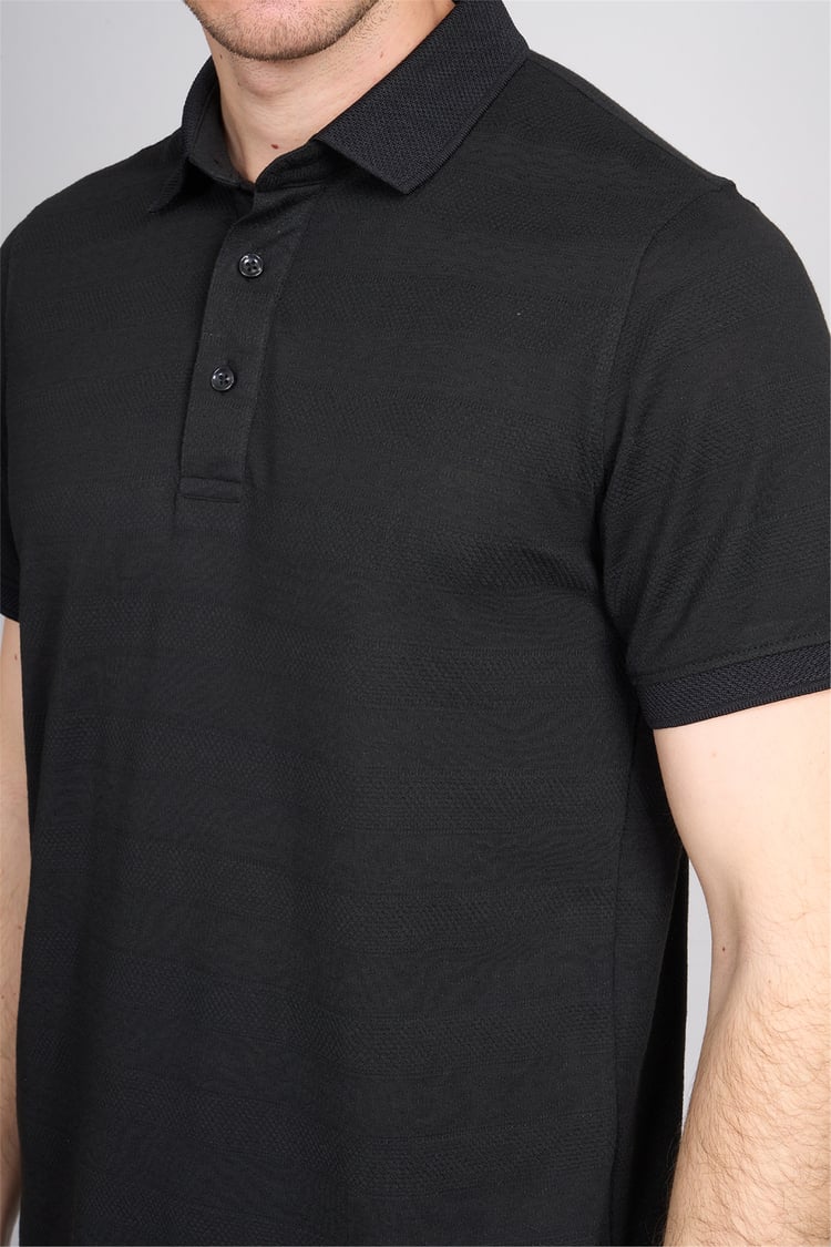 Çetinkaya Mentality 4622 Polo Yaka Regular Modelli T-shirt Siyah