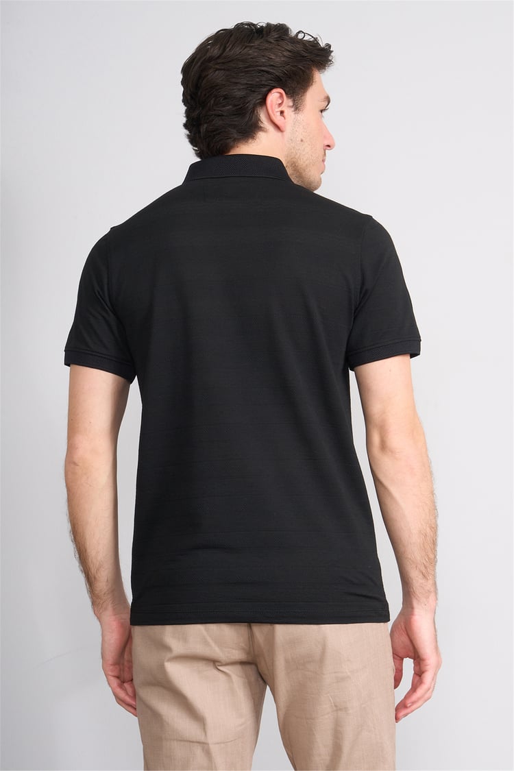 Çetinkaya Mentality 4622 Polo Yaka Regular Modelli T-shirt Siyah