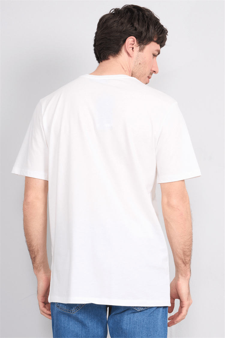 Çetinkaya Mentality 4635 Bisiklet Yaka Regular Baskılı T-shirt Krem