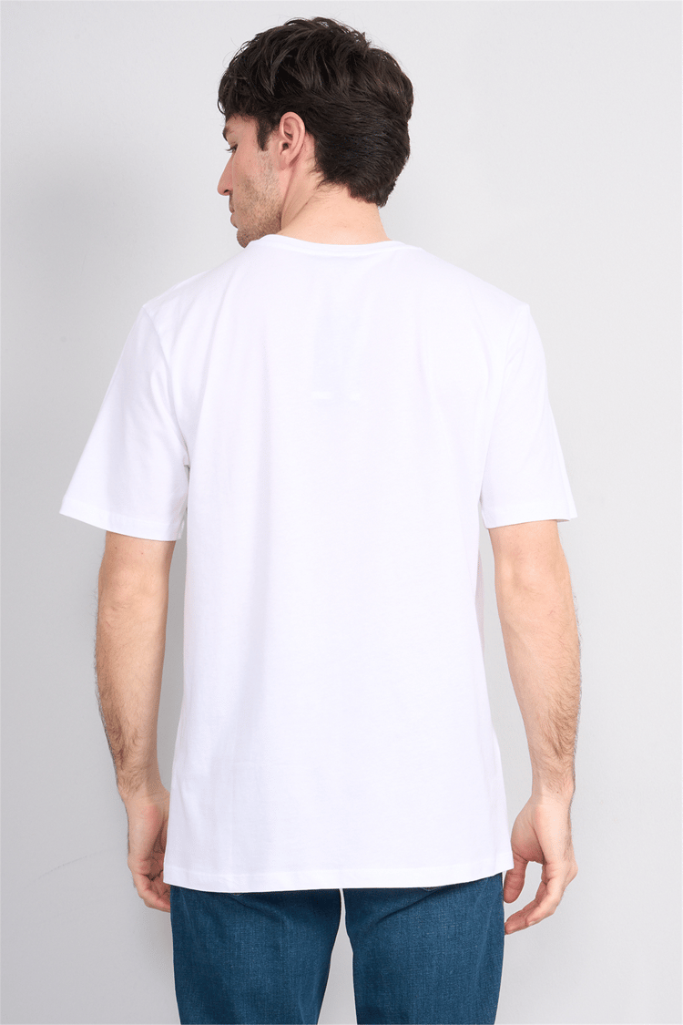 Çetinkaya Mentality 4647 Bisiklet Yaka Regular Baskılı T-shirt Beyaz