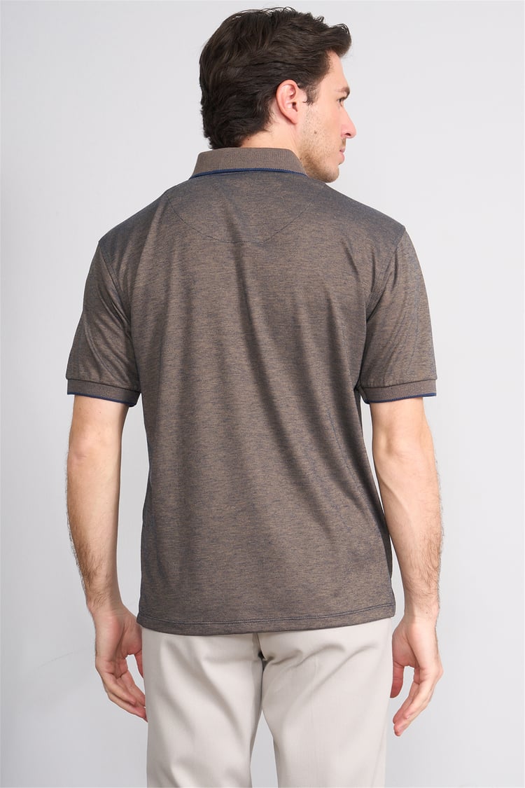 Çetinkaya Mentality 4742 Polo Yaka Regular Düz Pike T-shirt Lacivert - Hardal