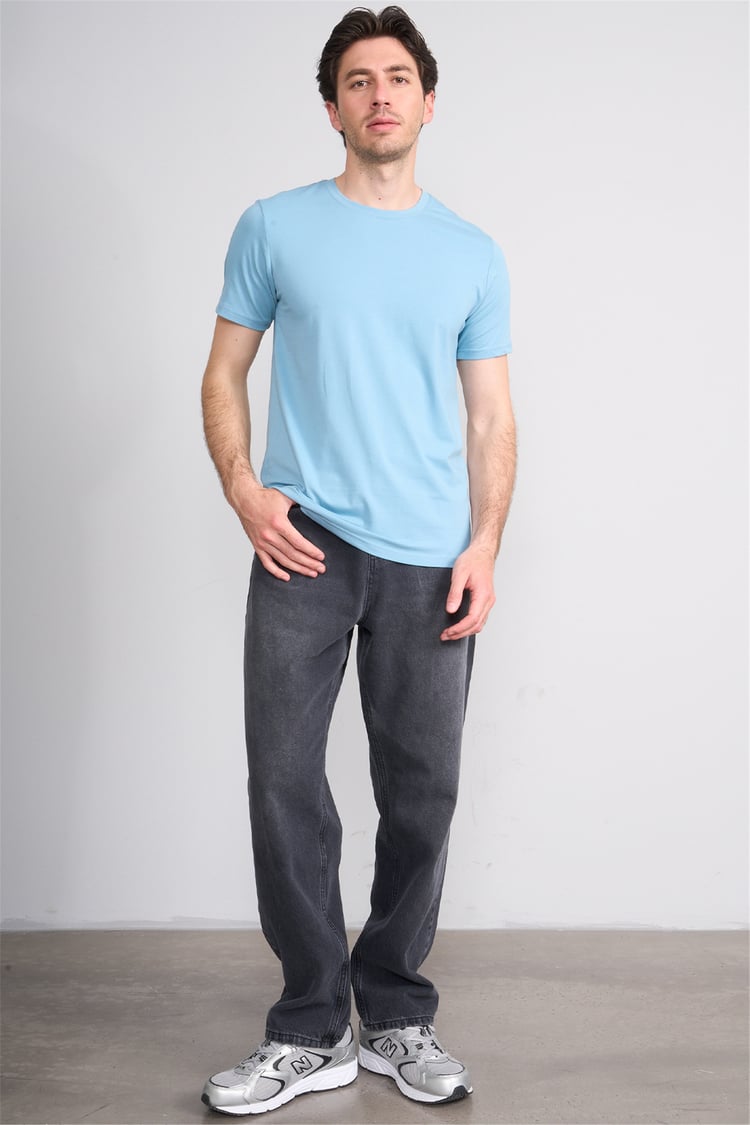 Çetinkaya Mentality 4831 Bisiklet Yaka Regular Baskılı T-shirt Mavi