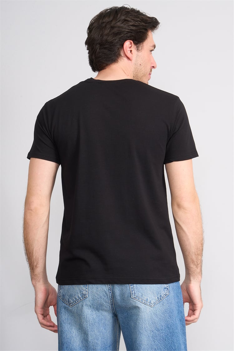 Çetinkaya Mentality 4831 Bisiklet Yaka Regular Baskılı T-shirt Siyah