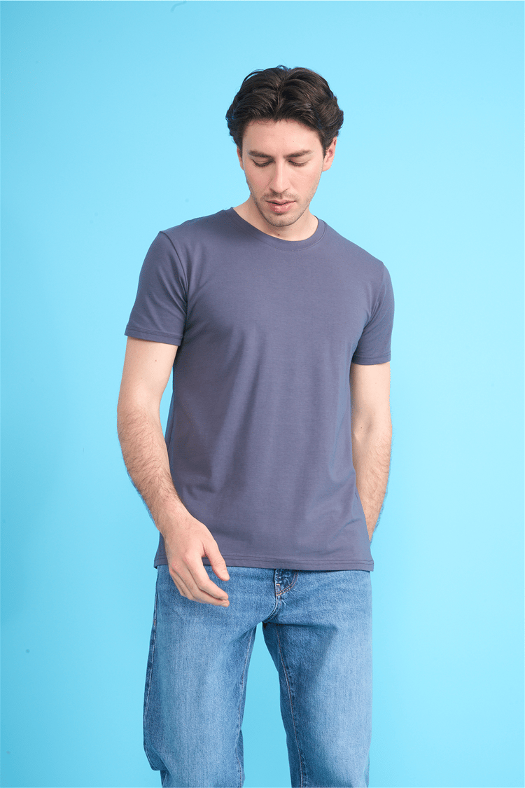 Çetinkaya Mentality 4831 Bisiklet Yaka Regular Baskılı T-shirt Füme