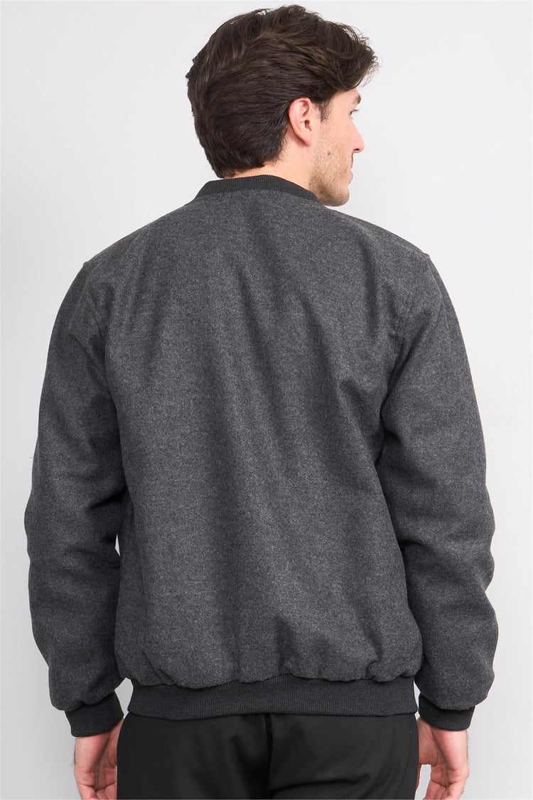 Çetinkaya Mentality 7854 Erkek Dik Yaka Regular Kaşe Kaban Antrasit