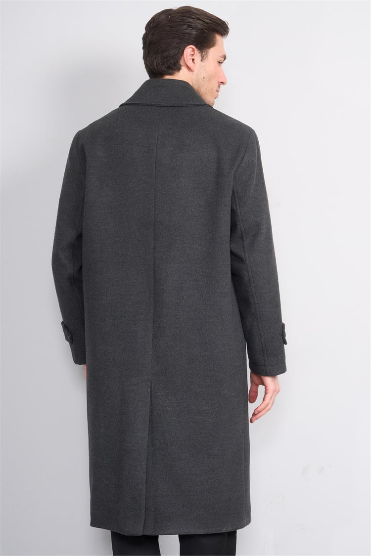 Çetinkaya Mentality 8255 Erkek Gömlek Yaka Kaşe Kaban Antrasit