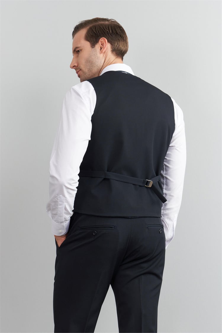 Çetinkaya Mentality 9536 Erkek Loco Slim Fit Yelek Pantolon Takım Lacivert