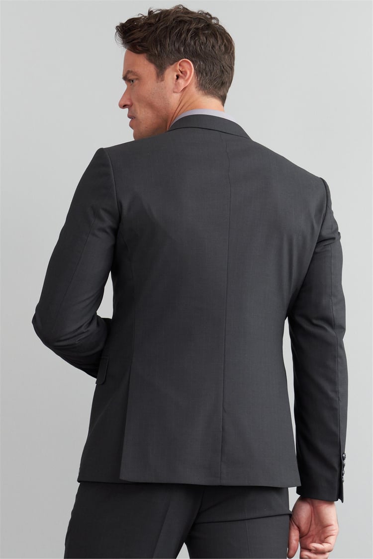 Çetinkaya Mentality 9544 Erkek Yünter Sivri Yaka Slim Fit Takım Elbise Siyah Çizgili
