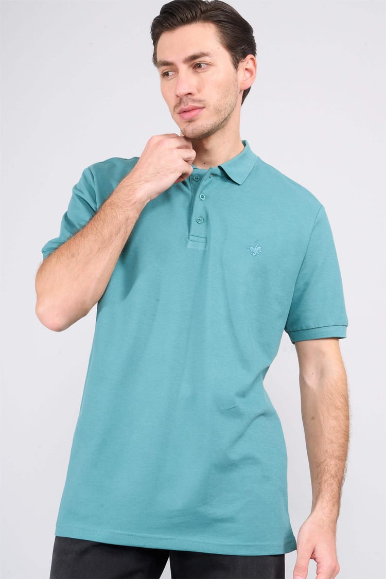 Chester Polo 2742-B Erkek Polo Yaka Pike T-Shirt Petrol %100 Pamuk
