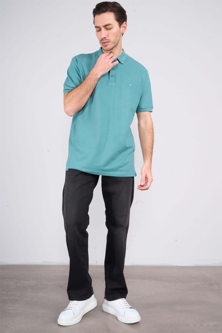 Chester Polo 2742-B Erkek Polo Yaka Pike T-Shirt Petrol %100 Pamuk