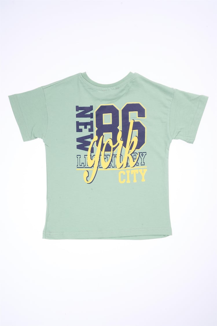 Chester Polo 32568 Erkek Çocuk Penye Baskılı Bisiklet Yaka T-shirt 4-12 Yaş Soft Haki