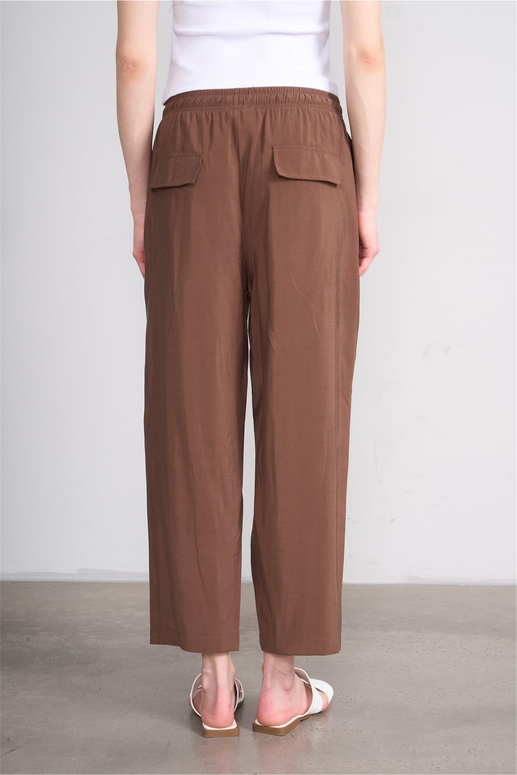 Chester Polo 7009 Bayan Geniş Paça Modal Pantolon Kahve