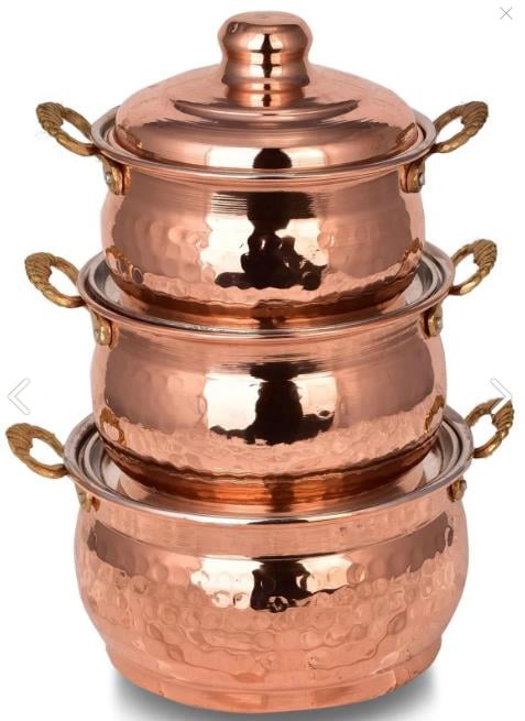 Cobper Premium Collection Bakır Mini Güveç 3'lü Tencere Seti