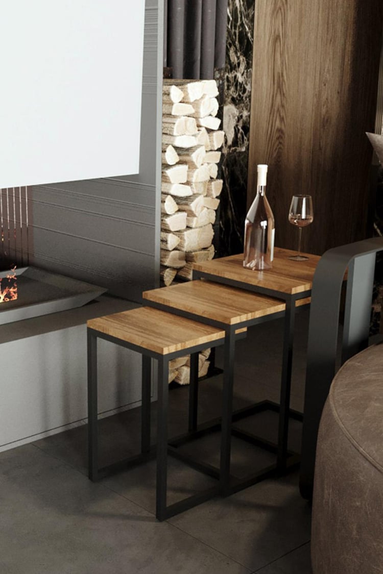 Deconode Artemis Sehpa Seti Siyah-Çam DN1041SÇ