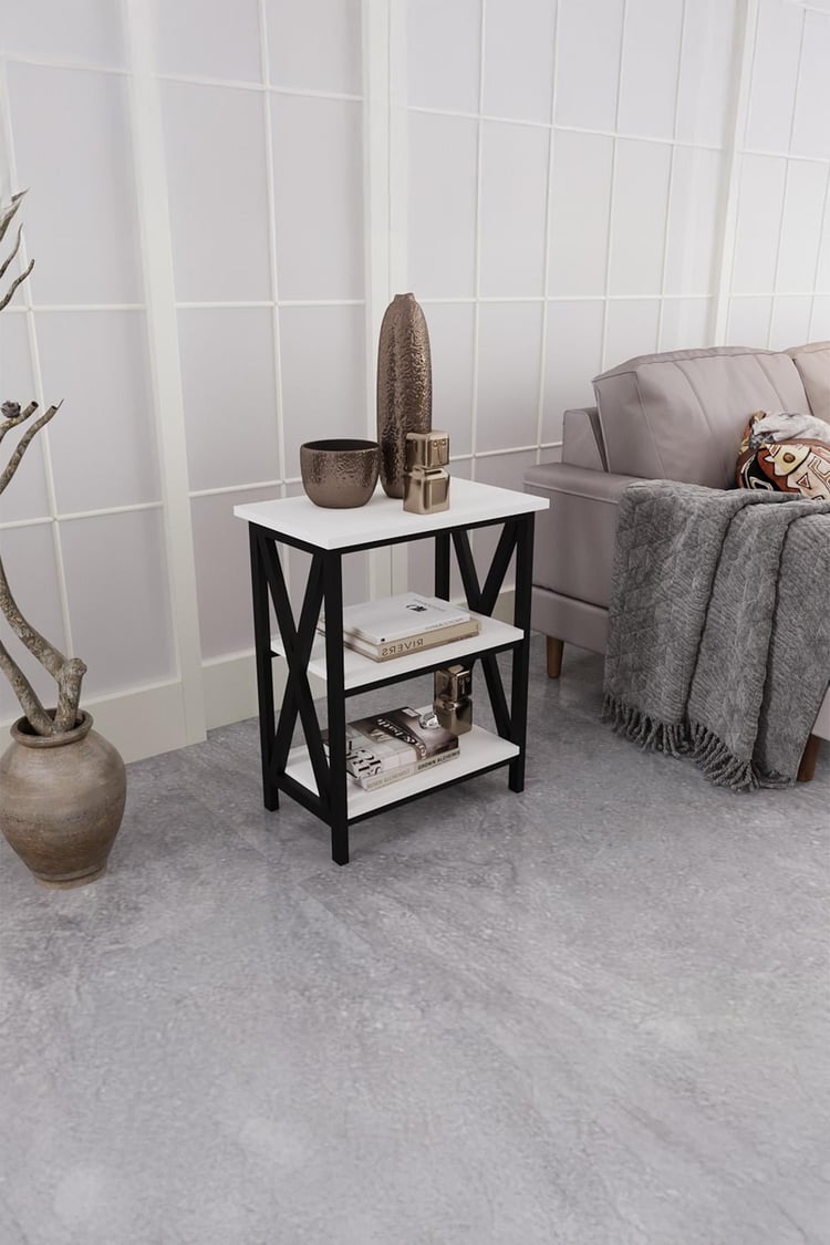 Deconode Classy Yan Sehpa Siyah- Beyaz DN1048SB