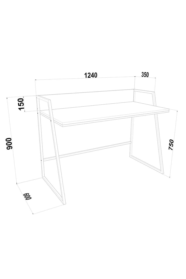 Deconode Delta Çalışma Masası Beyaz-Beyaz DN1158BB