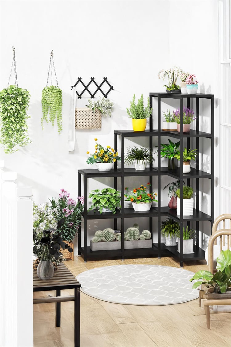 Deconode Edge Köşe Kitaplık Siyah-Antrasit DN1049SA