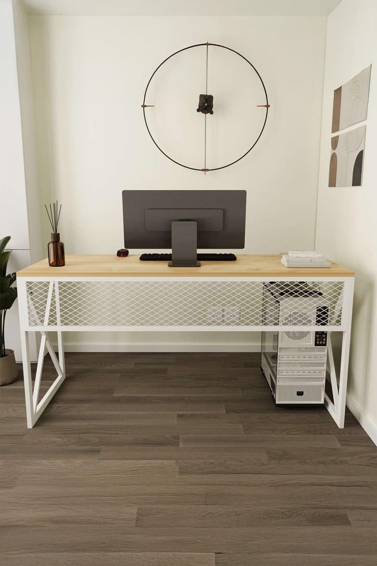 Deconode Exclusive Ofis Masası Beyaz-Çam DN1125BÇ
