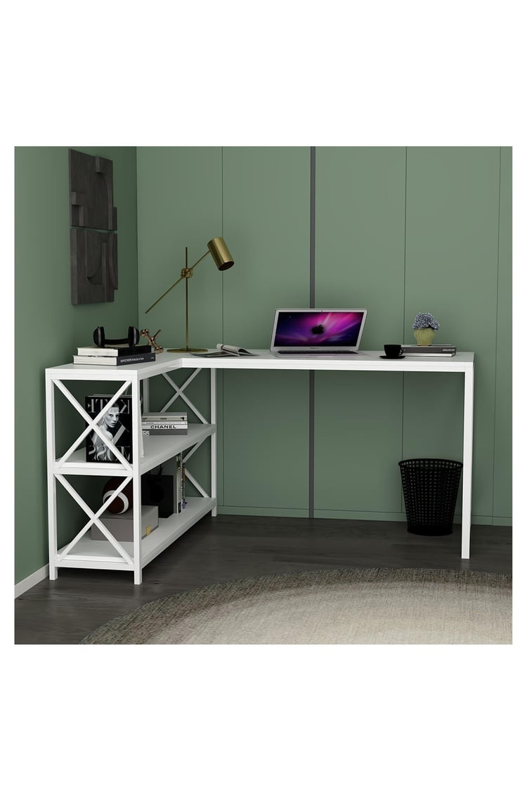 Deconode Flexy L Çalışma Masası Beyaz DN1105B