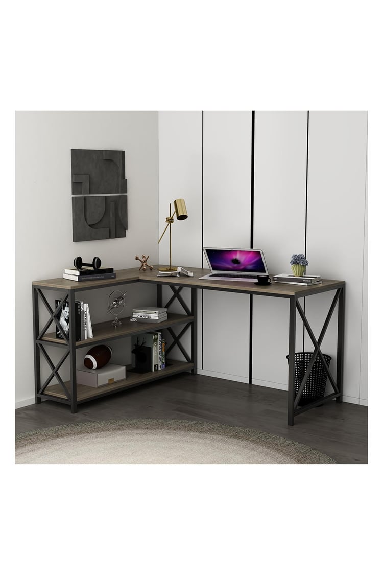 Deconode Flexy L Çalışma Masası Kahverengi DN1105K
