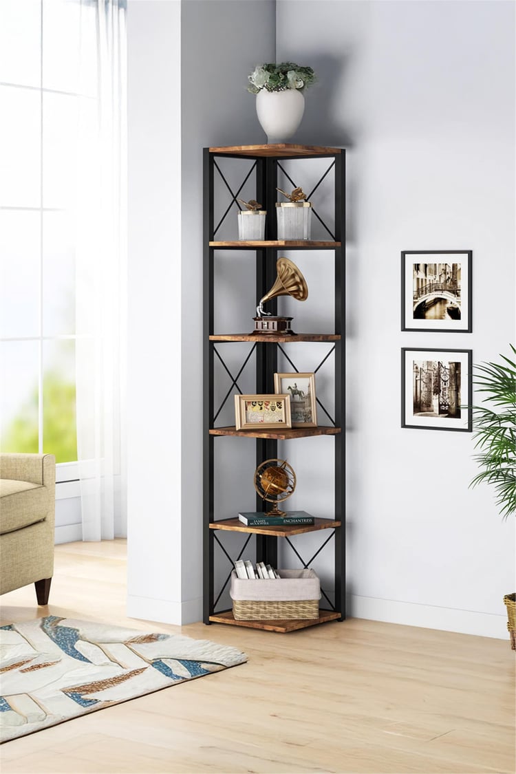 Deconode Logan 5 Katlı Köşe Kitaplık Beyaz- Beyaz DN1127BB