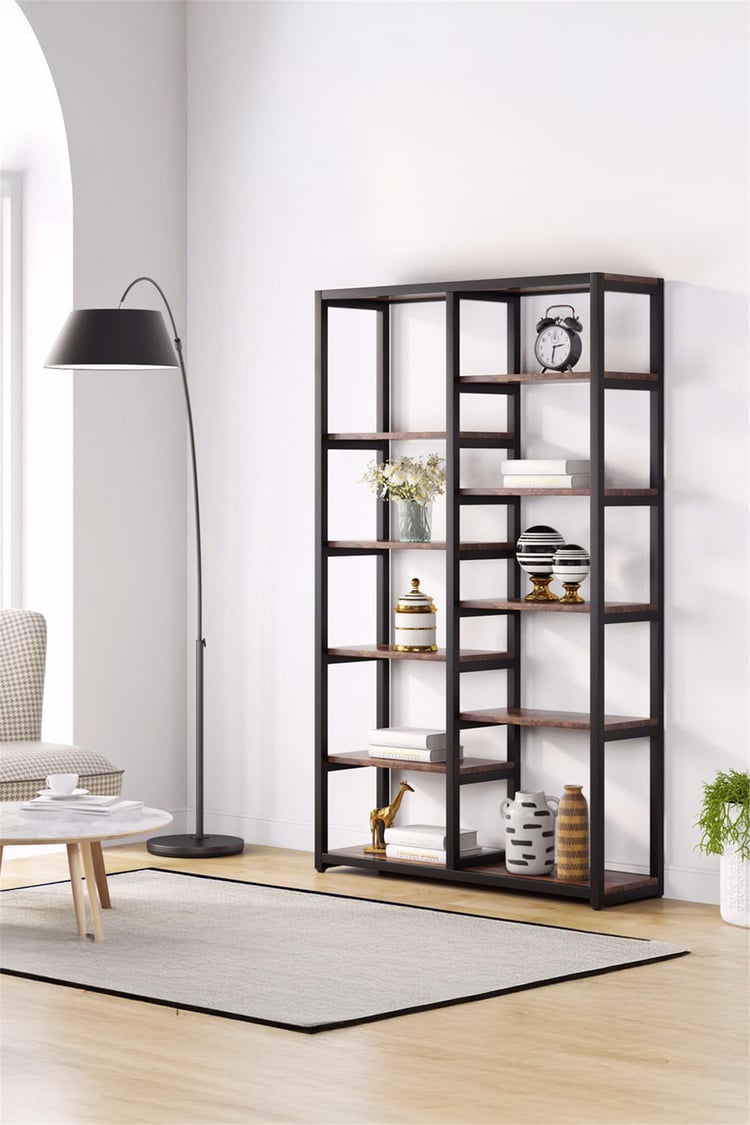 Deconode Lumina 10 Bölmeli Kitaplık Siyah-Kahverengi DN1065SK