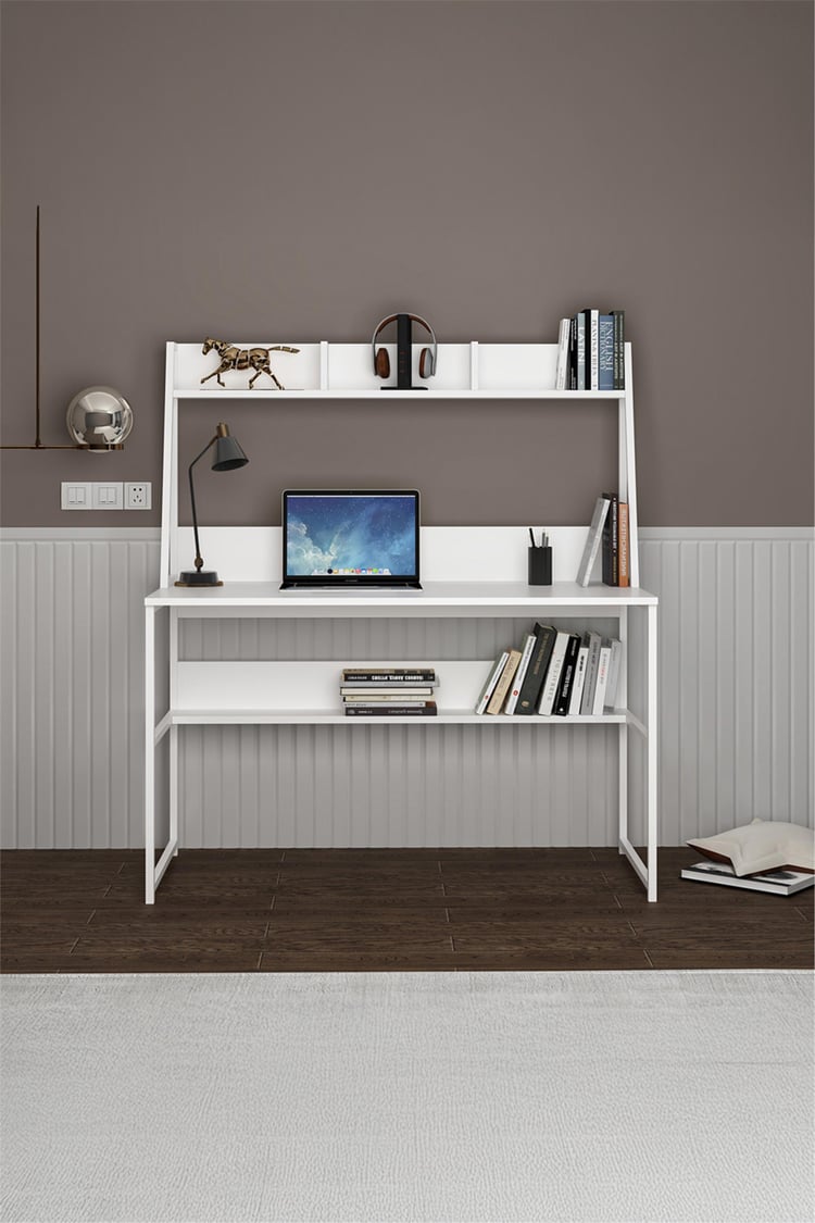 Deconode Majestic 90 Çocuk Çalışma Masası Beyaz- Beyaz DN1094BB