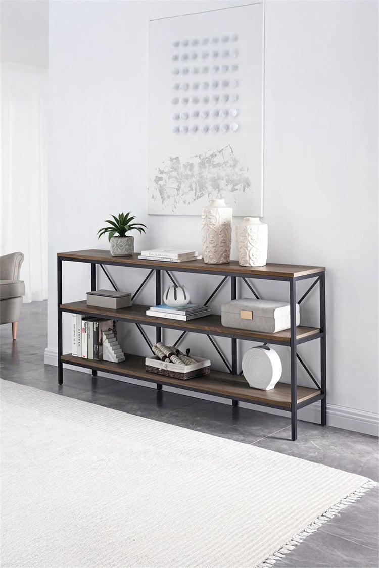 Deconode Mercury 3 Raflı Konsol Siyah-Kahverengi DN1152SK