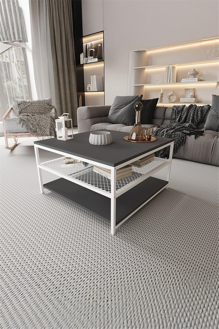 Deconode Mirage Orta Sehpa Beyaz-Antrasit DN1045BA