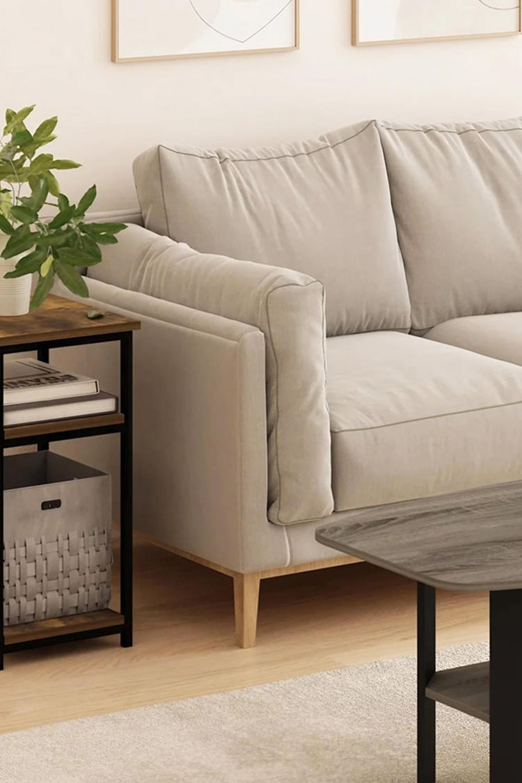 Deconode Nish 3 Raflı Yan Sehpa Siyah-Kahverengi DN1046SK