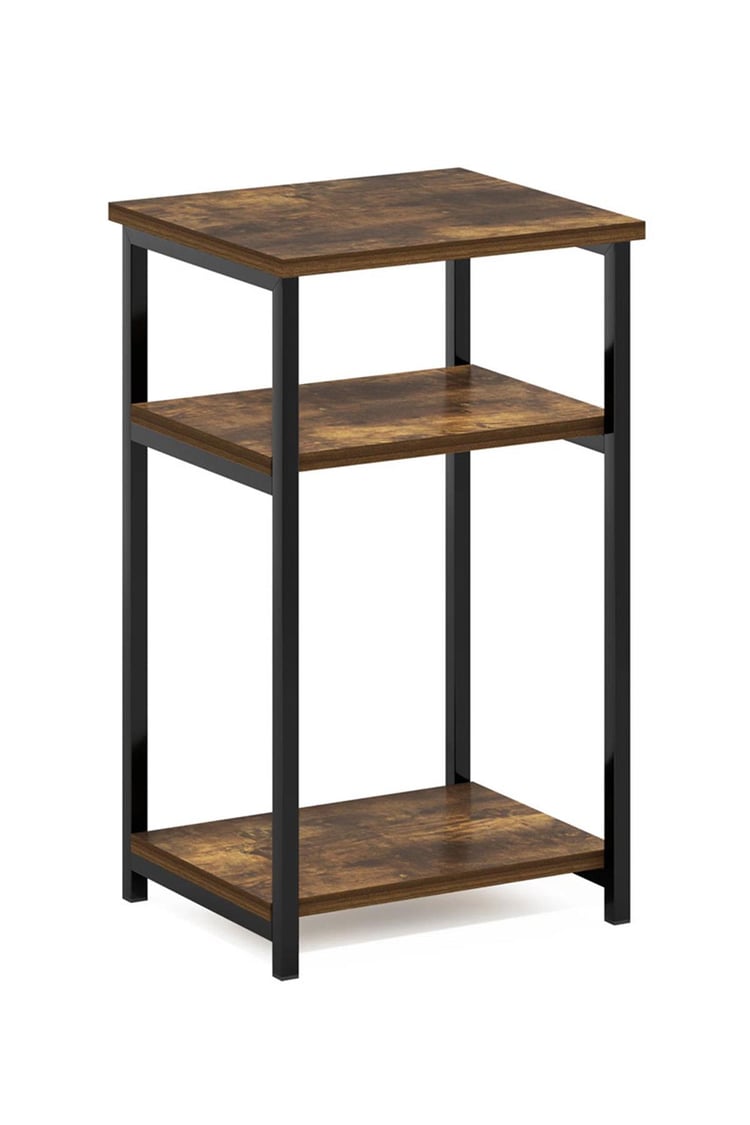 Deconode Nish 3 Raflı Yan Sehpa Siyah-Kahverengi DN1046SK