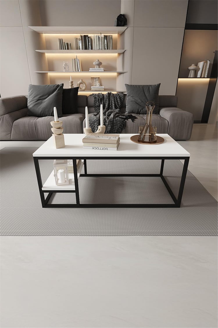 Deconode Octavio Orta Sehpa Siyah- Beyaz DN1111SB