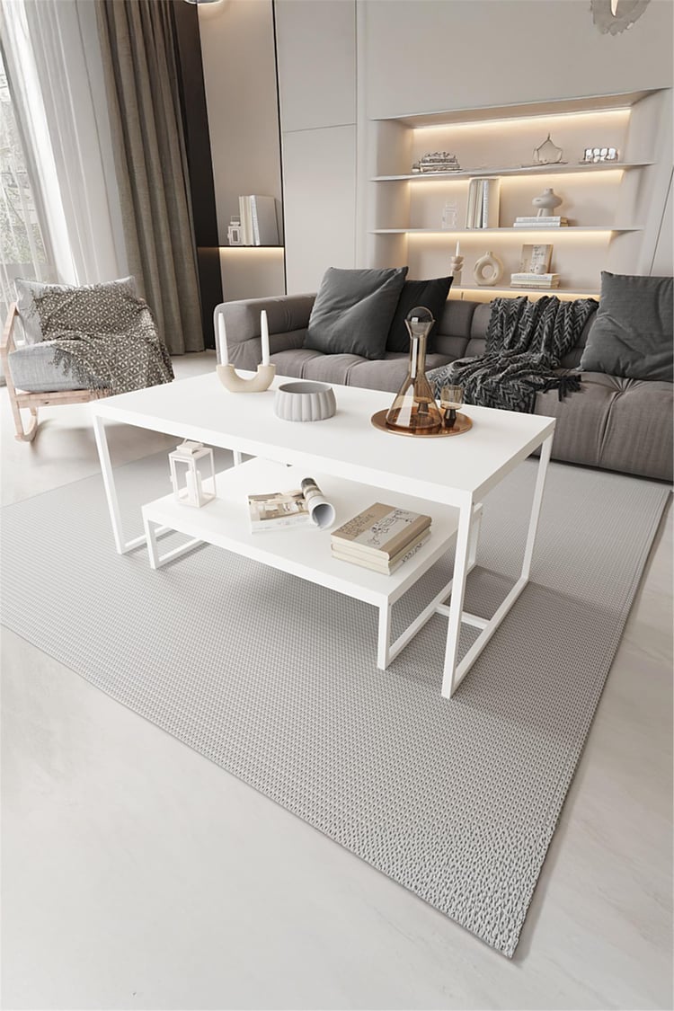 Deconode Olympus Orta Sehpa Beyaz- Beyaz DN1101BB