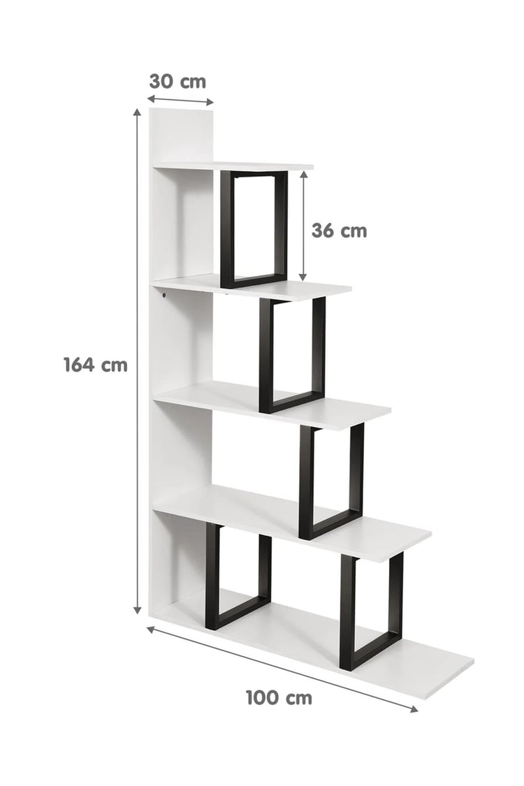 Deconode Step Kitaplık Beyaz DN1126B