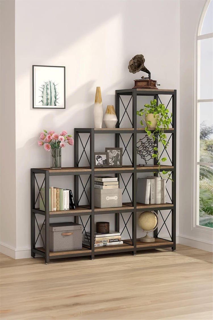 Deconode Verona Merdiven Kitaplık Siyah-Kahverengi DN1146SK