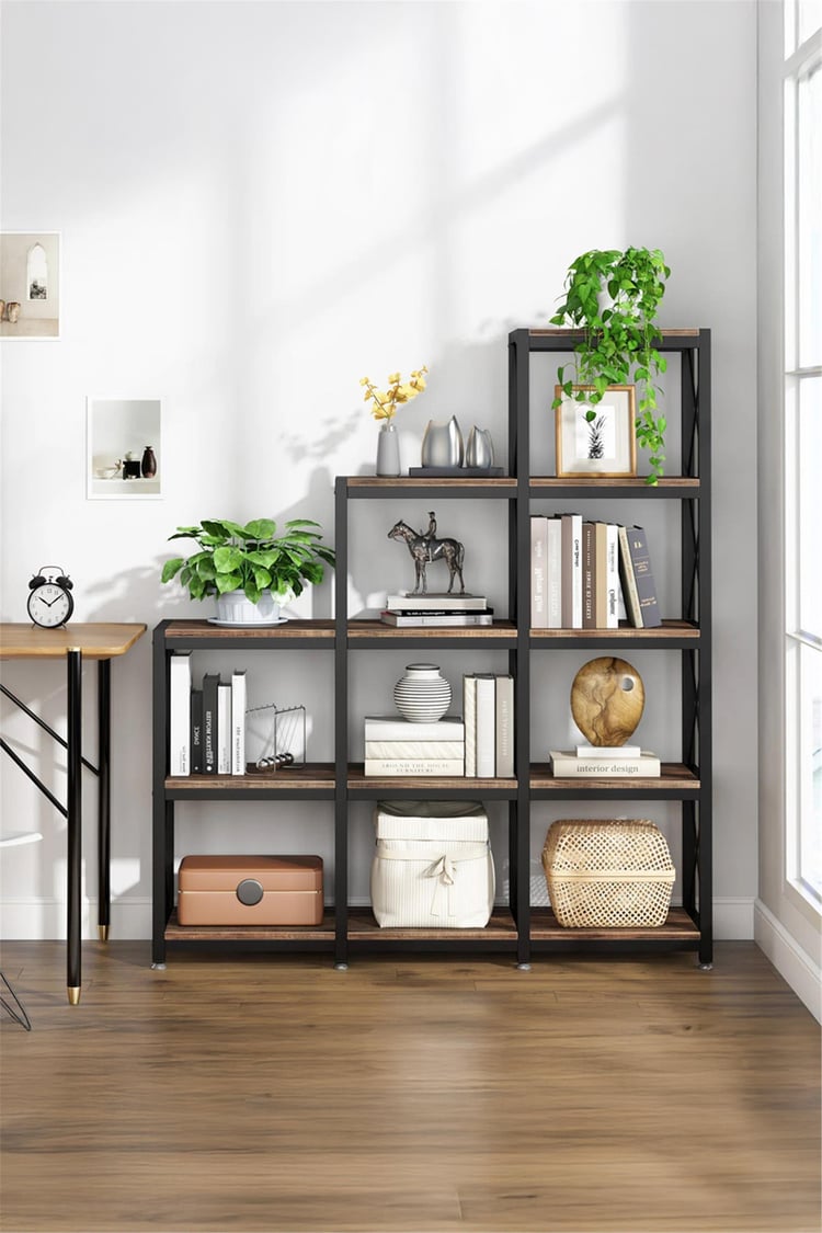 Deconode Verona Merdiven Kitaplık Siyah-Kahverengi DN1146SK